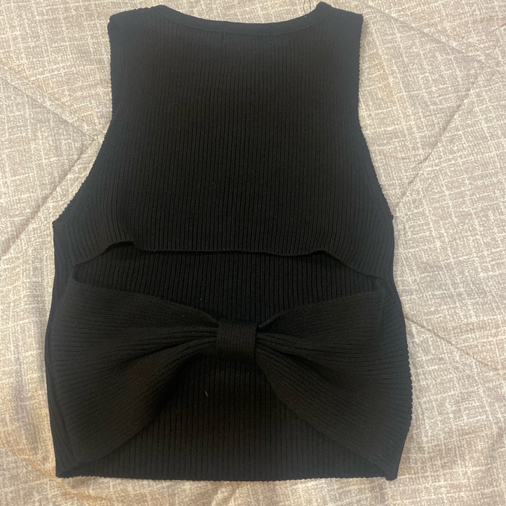 Altar'd State Black Bow Back Tank Top